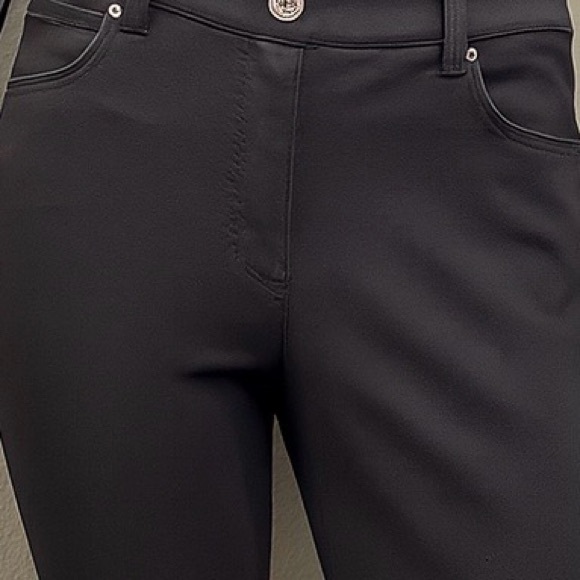 WHBM “The Skimmer” Black Ankle Pants | Gold Zipper Detail | Size 4 - Picture 5 of 7